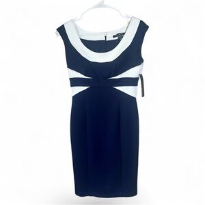 NWT Adorne Color Block Navy & White Dress Women’s Size 4 NEW